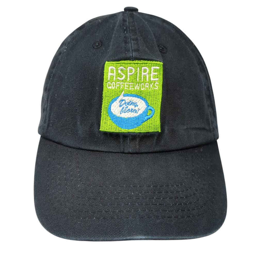 Aspire Coffeeworks Slideback Hat Black One Size Adjustable Embroidered
